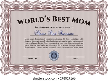 World's best mom template (red color)