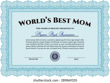 Best Mom Award Cordial Design Detailedwith Stock Vector (Royalty Free ...