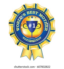World's best mother - button, icon, label. Print colors used
