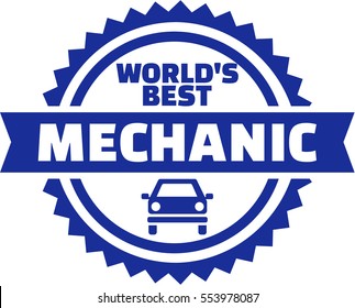 World's best motor mechanic button