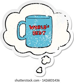 munlal mejor taza con burbuja de pensamiento como pegatina gastada angustiada