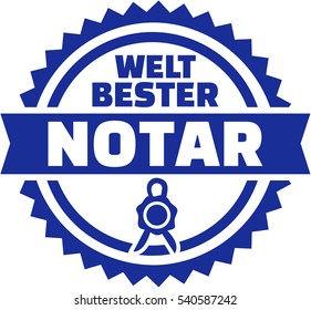 World's best notary german button
