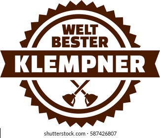 World's best Plumber german emblem