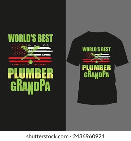 world's best plumber grandpa t hirt design