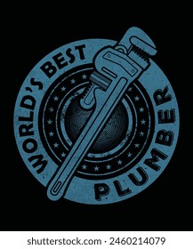 World's best plumber t-shirt design, best plumber plumbing merch graphics, Plumber vector shirt