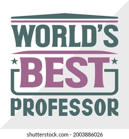 Worlds Best Professor Vector Illustration Silhouette