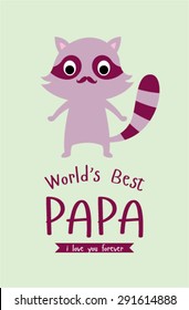 world's best raccoon papa card