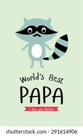 world's best raccoon papa card