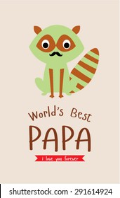 world's best raccoon papa card