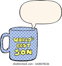 munles mejor son mug con burbuja de habla en el estilo de un libro de historietas