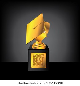 World's Best student trophy EPS 10 vector, grouped for easy editing. No open shapes or paths.