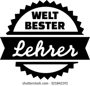 World's best teacher button german