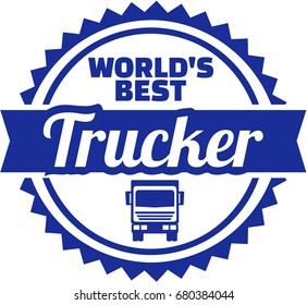 Worlds best trucker emblem