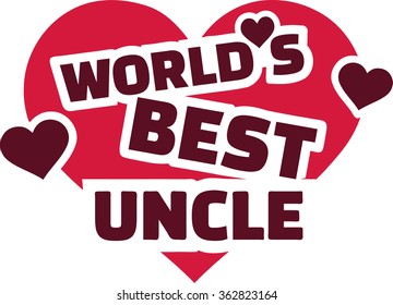 World's best uncle with hearts