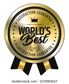 World's Best. Vector Golden Badge.