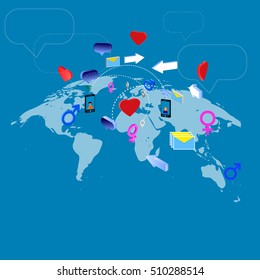 Worlds chat. Vector stock.