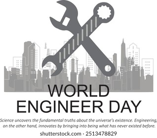 Día mundial del ingeniero y día del trabajo, el 5 de diciembre Ilustraciones 2d Feliz día de los ingenieros Arte india Ilustración de diseño de Plantilla Bienes raíces, fondo de edificios de construcción.