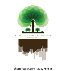 world's environment day. eps vector illustration with symbol of tree