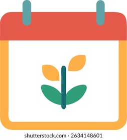 World`s Environment Day glyph color icon. Calendar page with plant. Negative space. Vector illustration 