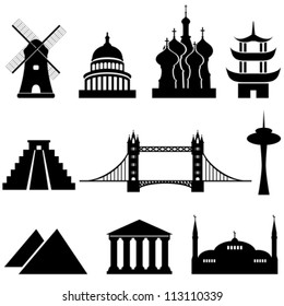 World's famous landmarks and monuments