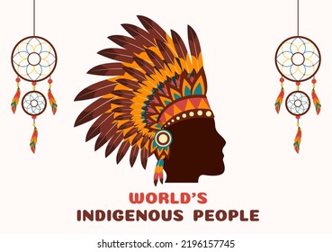 Worlds Indigenous Peoples Day on August 9 Hand Drawn Cartoon Flat Illustration to Raise Awareness and Protect the Rights Population Design