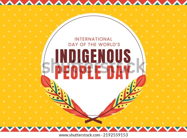 Worlds Indigenous Peoples Day on August 9 Hand\
Drawn Cartoon Flat Illustration to Raise Awareness and Protect the\
Rights Population