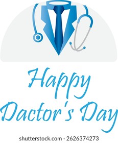 World's, international, or national happy Doctor's Day banner for social media use vector logo design, with doctors day with stethoscope isolated on white background.