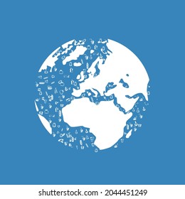 the world's oceans polluted with plastic debris. The planet is surrounded by plastic waste. ecology, microplastics in water