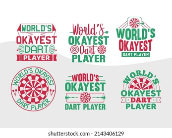 Worlds Okayest Dart Player Printable Vector Illustration