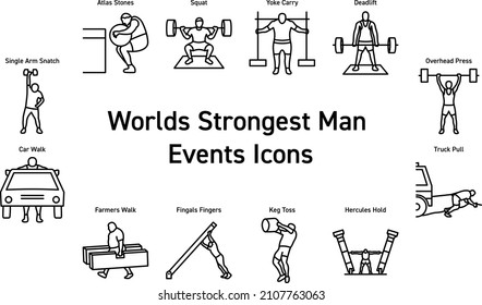 Worlds Strongest Man Icons Illustrations