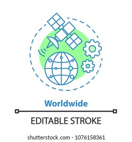 Worldwide access concept icon. WWW idea thin line illustration. Vector isolated outline drawing. Editable stroke