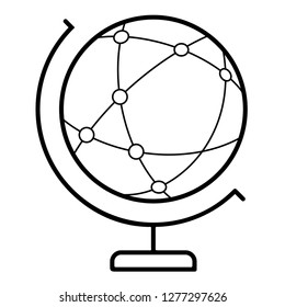 Worldwide access. Vector flat outline icon illustration isolated on white background.