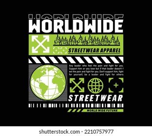 worldwide apparel t shirt design, vector graphic, typographic poster or t shirts streetwear and urban style