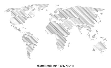 Worldwide atlas collage created of tweezers pictograms. Vector tweezers icons are organized into geometric geographic map.