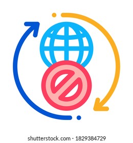 vector de icono de prohibición mundial. signo de prohibición mundial. ilustración de símbolo de color
