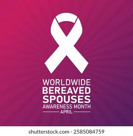 Worldwide Bereaved Spouses Awareness Month. April. Holiday concept. Template for background, banner, card, poster with text inscription. Vector illustration.