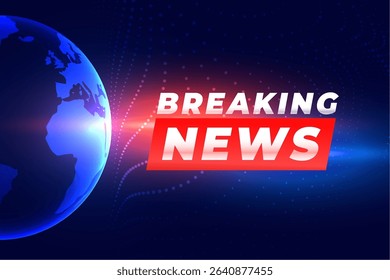 worldwide breaking news template with globe design vector