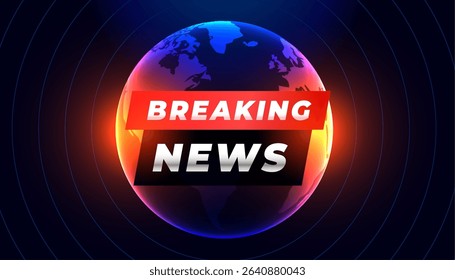 worldwide breaking news template with globe design vector
