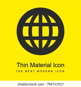 Worldwide bright yellow material minimal icon or logo design