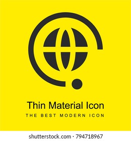 Worldwide bright yellow material minimal icon or logo design