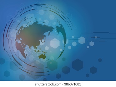 worldwide business abstract image, world map, vector illustration