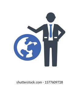 Worldwide business icon, Vector graphics