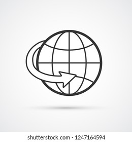 Worldwide business trendy black icon. Vector illustration