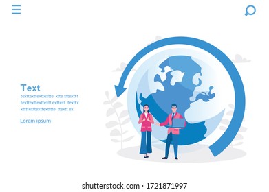 Worldwide business. Vector illustration for web banner, infographics, mobile. 