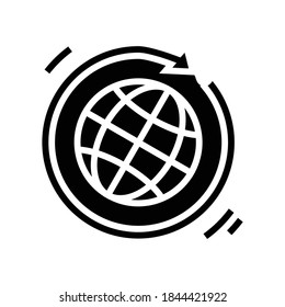 worldwide circular economy glyph icon vector. worldwide circular economy sign. isolated contour symbol black illustration