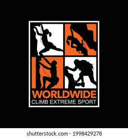 worldwide climb extreme sport vintage tshirt