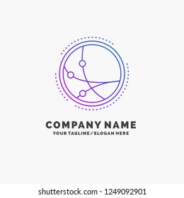 worldwide, communication, connection, internet, network Purple Business Logo Template. Place for Tagline