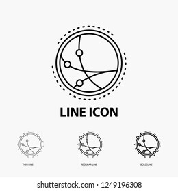 worldwide, communication, connection, internet, network Icon in Thin, Regular and Bold Line Style. Vector illustration