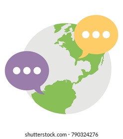 Worldwide Communication Flat Colored Icon
