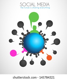 Worldwide communication and social media concept art. People communicating around the globe with a lot of connections.